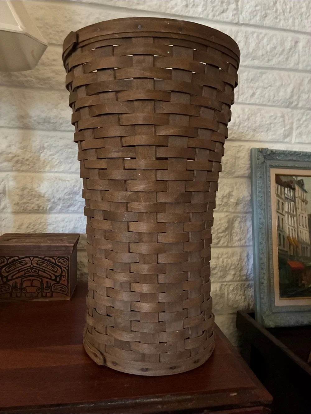 Longaberger Brown Woven Floor Umbrella basket